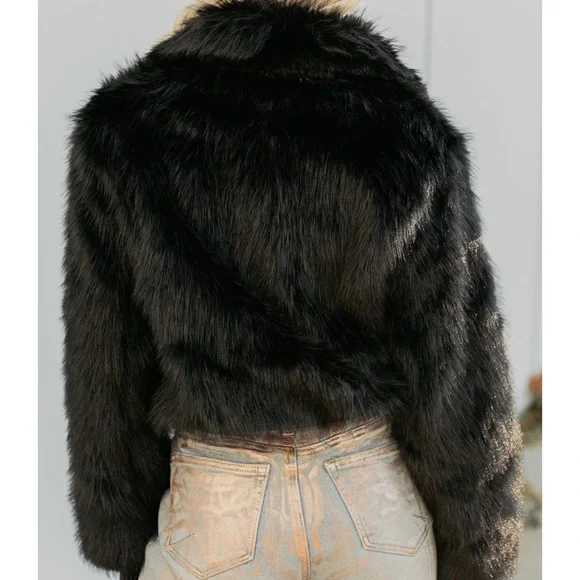 HYFVE Black Faux Fur Jacket - Picture 2 of 3